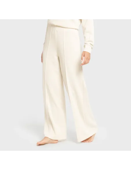 Calças compridas fluidas com pregas mulher pantalones-comodos-mujer