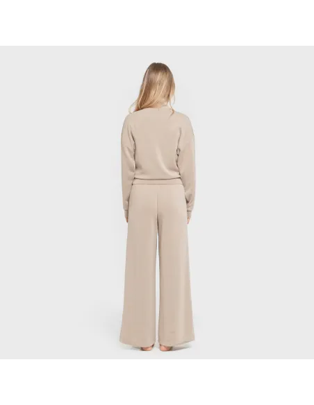Camisola fluida mulher com gola subida casacos-mulher