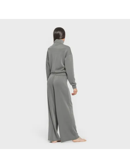 Camisola fluida mulher com gola subida casacos-mulher