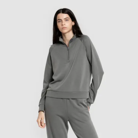 Camisola fluida com meia abertura mulher casacos-mulher
