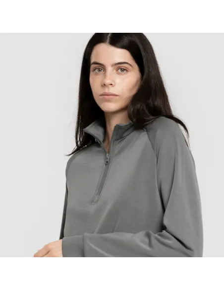 Camisola fluida com meia abertura mulher casacos-mulher