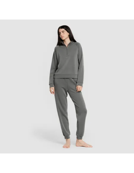 Camisola fluida com meia abertura mulher casacos-mulher
