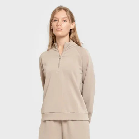 Camisola fluida com meia abertura mulher casacos-mulher