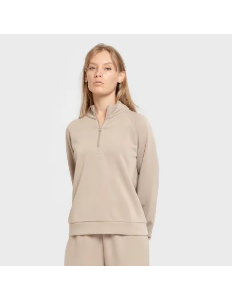 Camisola fluida com meia abertura mulher casacos-mulher