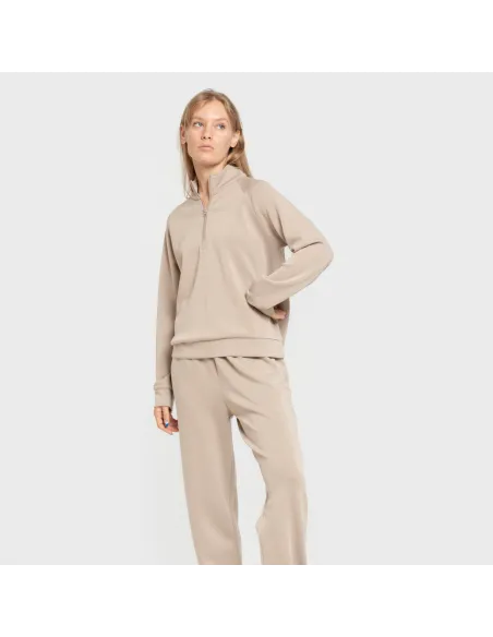 Camisola fluida com meia abertura mulher casacos-mulher