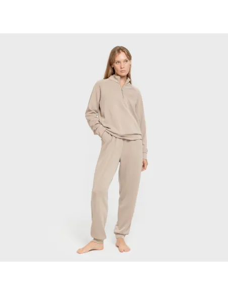 Camisola fluida com meia abertura mulher casacos-mulher