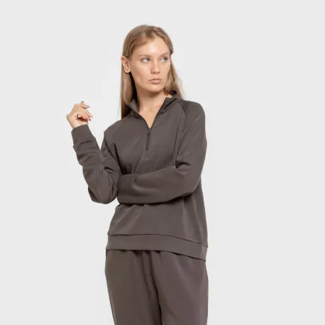 Camisola fluida com meia abertura mulher casacos-mulher