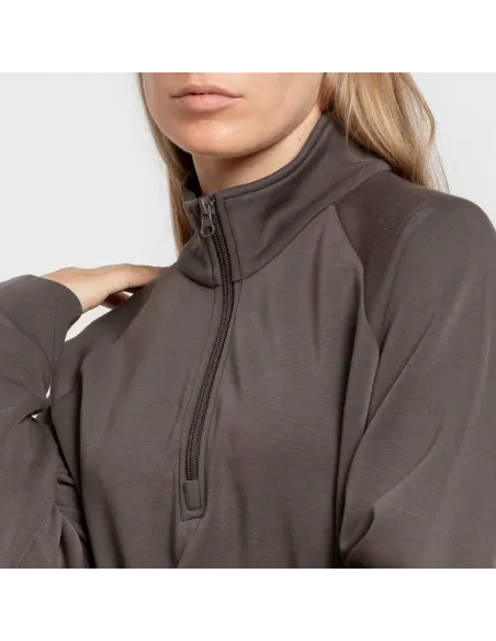 Camisola fluida com meia abertura mulher casacos-mulher
