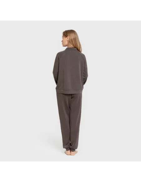 Camisola fluida com meia abertura mulher casacos-mulher