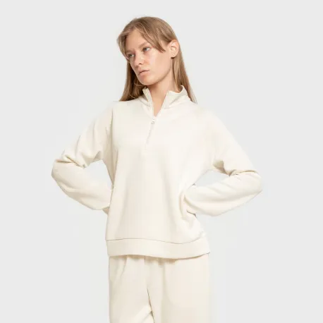 Camisola fluida com meia abertura mulher casacos-mulher