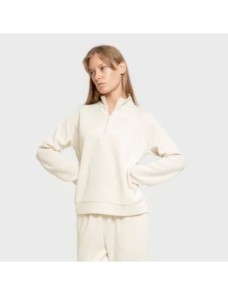 Camisola fluida com meia abertura mulher casacos-mulher