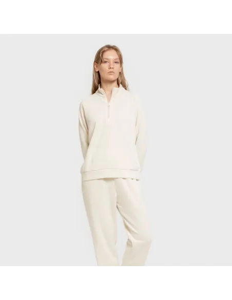 Camisola fluida com meia abertura mulher casacos-mulher