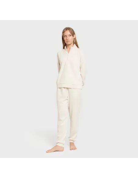 Camisola fluida com meia abertura mulher casacos-mulher