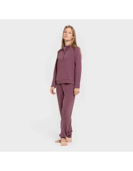 Camisola fluida com meia abertura mulher casacos-mulher