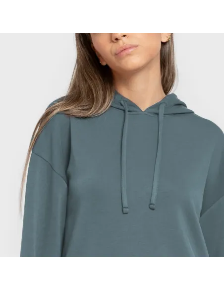 Camisola com capuz fluida mulher casacos-mulher