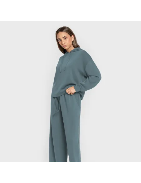 Camisola com capuz fluida mulher casacos-mulher