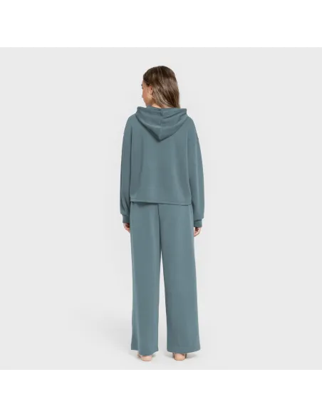 Camisola com capuz fluida mulher casacos-mulher
