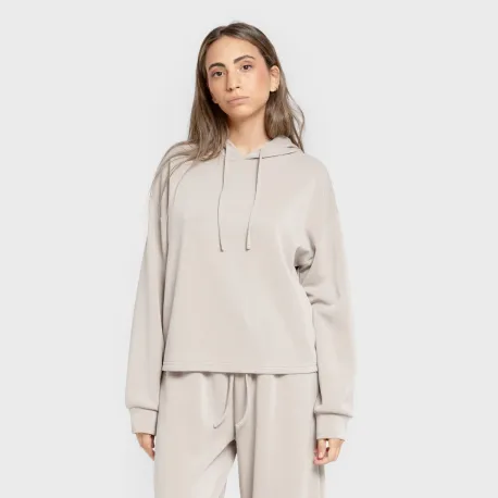 Camisola com capuz fluida mulher casacos-mulher