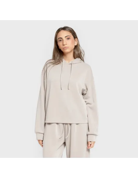Camisola com capuz fluida mulher casacos-mulher