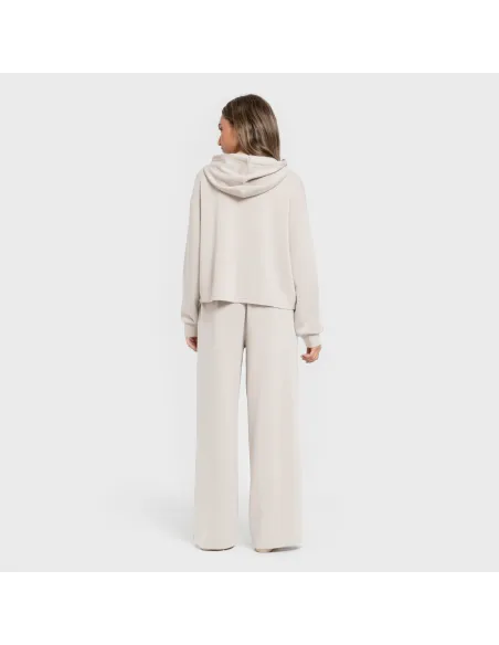 Camisola com capuz fluida mulher casacos-mulher