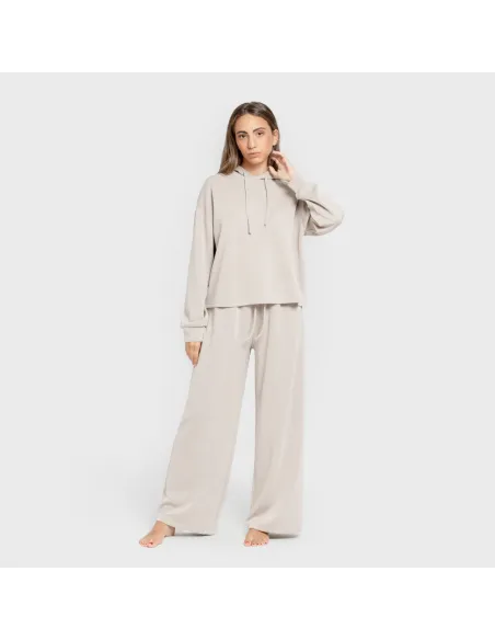 Camisola com capuz fluida mulher casacos-mulher