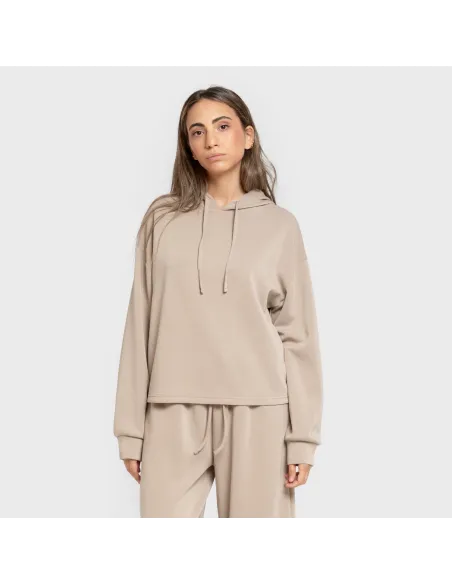 Camisola com capuz fluida mulher casacos-mulher