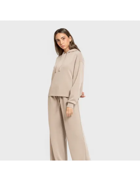 Camisola com capuz fluida mulher casacos-mulher