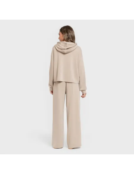 Camisola com capuz fluida mulher casacos-mulher