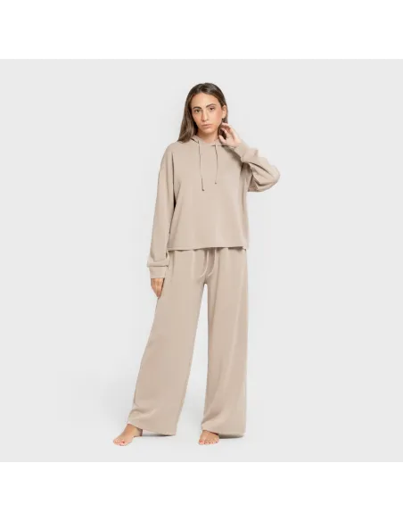 Camisola com capuz fluida mulher casacos-mulher