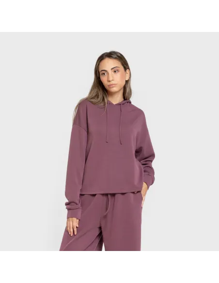 Camisola com capuz fluida mulher casacos-mulher