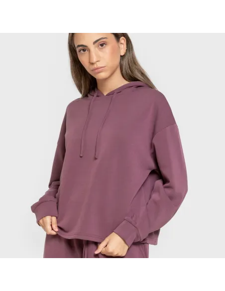 Camisola com capuz fluida mulher casacos-mulher