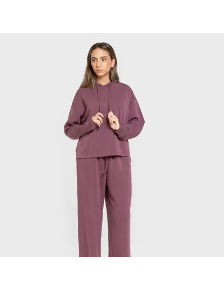 Camisola com capuz fluida mulher casacos-mulher
