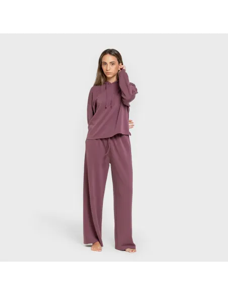 Camisola com capuz fluida mulher casacos-mulher