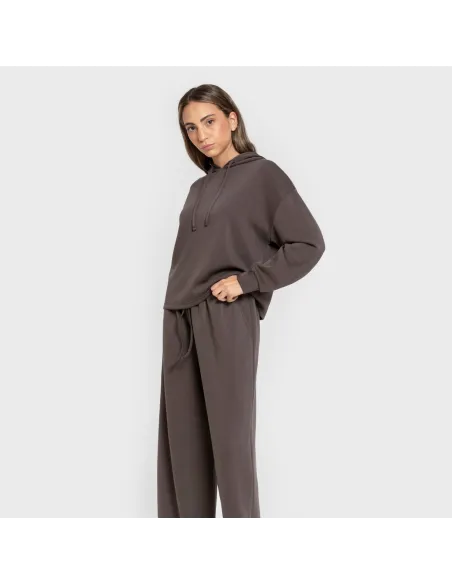 Camisola com capuz fluida mulher casacos-mulher