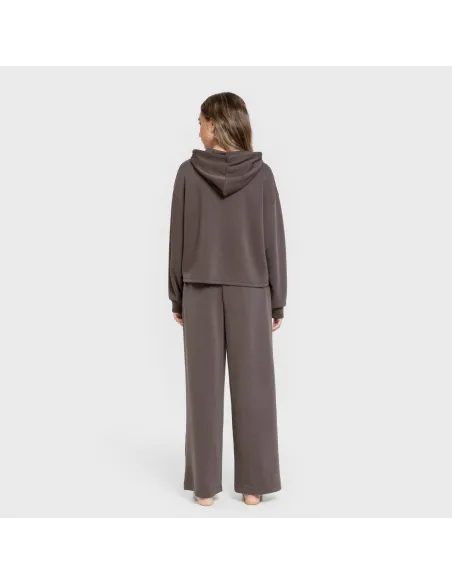 Camisola com capuz fluida mulher casacos-mulher