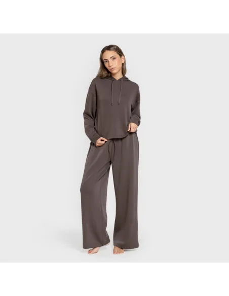 Camisola com capuz fluida mulher casacos-mulher