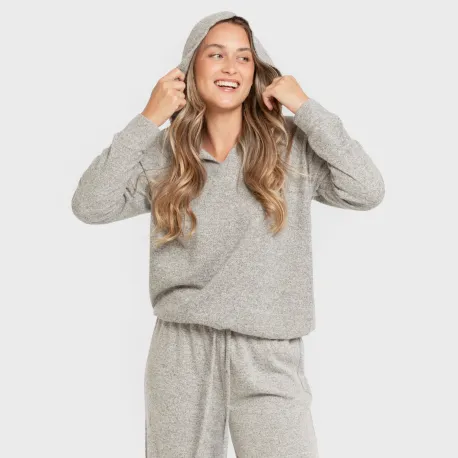 Camisola New malha extra suave com capuz mulher casacos-mulher