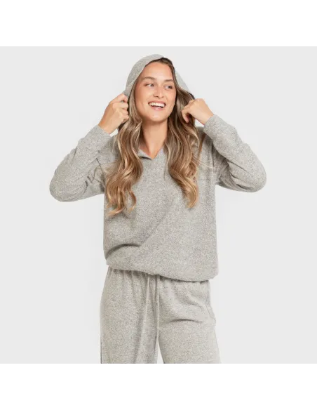 Camisola New malha extra suave com capuz mulher casacos-mulher