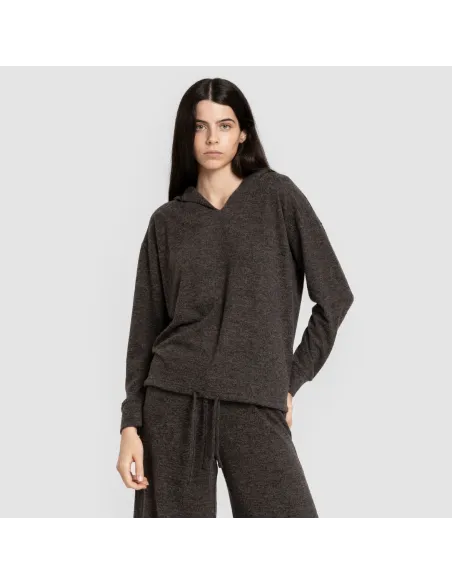 Camisola New malha extra suave com capuz mulher casacos-mulher