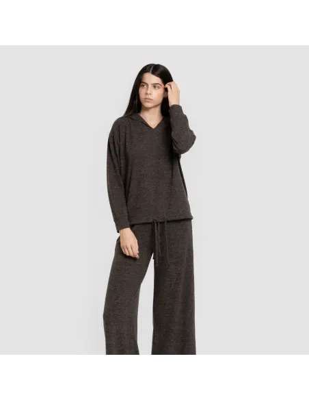 Camisola New malha extra suave com capuz mulher casacos-mulher