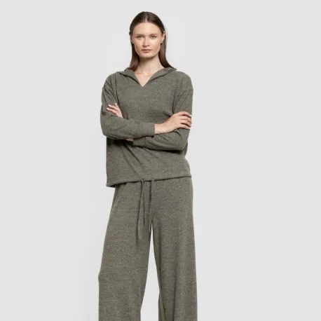 Camisola New malha extra suave com capuz mulher casacos-mulher