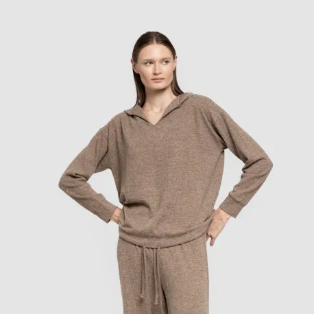 Camisola New malha extra suave com capuz mulher casacos-mulher