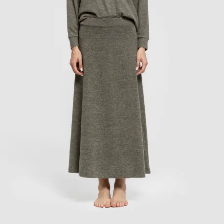 Saia midi evasê New malha extra suave faldas