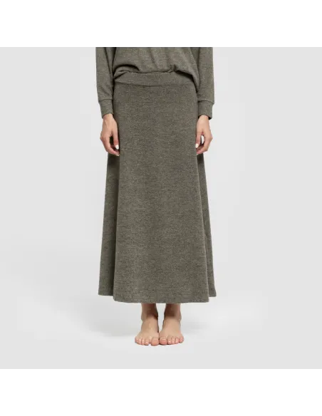 Saia midi evasê New malha extra suave faldas