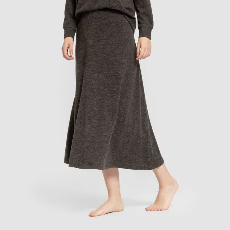 Saia midi evasê New malha extra suave faldas