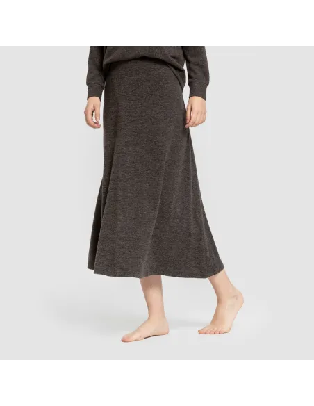 Saia midi evasê New malha extra suave faldas