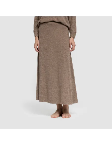 Saia midi evasê New malha extra suave faldas