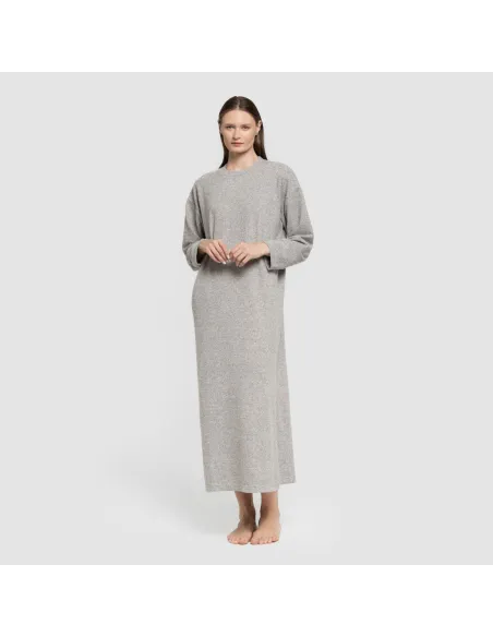 Vestido midi de manga comprida New malha extra suave vestidos-midi