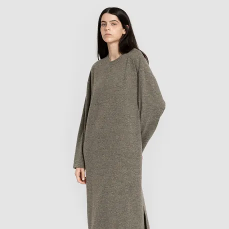 Vestido midi de manga comprida New malha extra suave vestidos-midi