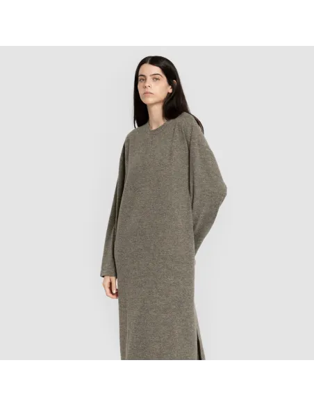 Vestido midi de manga comprida New malha extra suave vestidos-midi